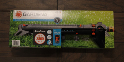 (RI5) GARDENA AquaZoom Adjustable 3800 Sq. Ft., Black