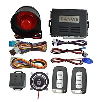 BANVIE Car Alarm System with Remote Start and Smart Push Button Starter 
