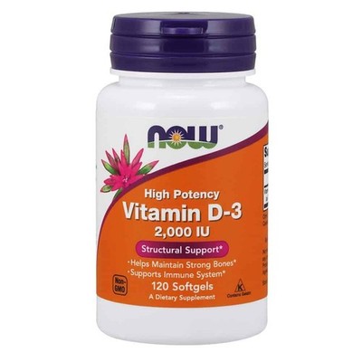 NOW FOODS Vitamin D3 (Vitamin D3) 2000 IU 120 Gel-Kapseln