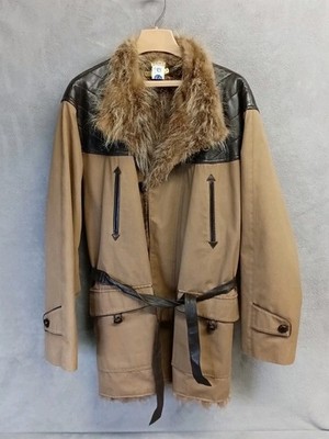 Toile Dickson Jacket Hunting Canvas Mens XL French O'hara Fur Lined Hunting Coat