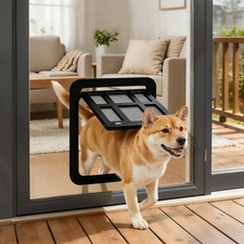 Pet Dog Cat Screen Door Lockable Existing Door Window Porch Self-Closing Gate