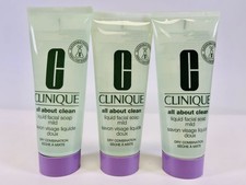 3x New Clinique All About Clean Liquid Facial Soap Mild 2.5oz/75ml Each,...