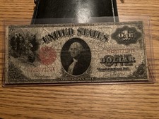 1917 $1 Legal Tender Note Sawhorse United States One Dollar Red Seal Large Bill