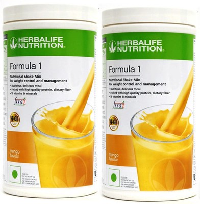 2x HerbalLife Nutrition Formula 1 Mango Shake Mix Meal Replacement - 500g