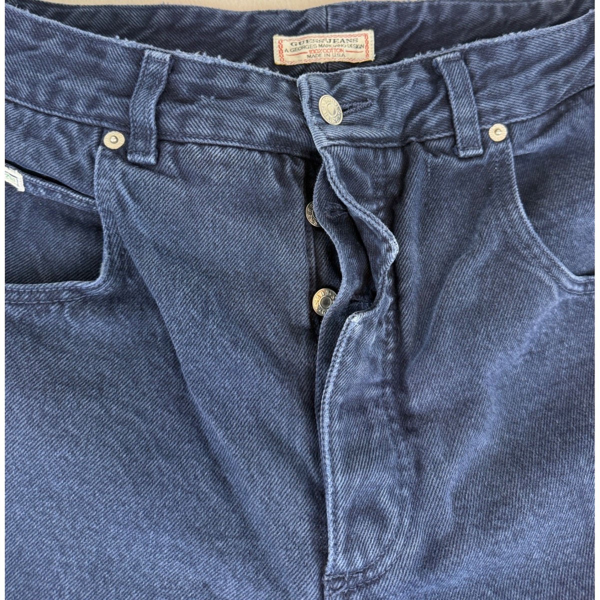 VTG Guess Jeans Georges Marciano Mens 40 36x33 Navy Blue 90s