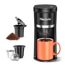 Small Single Serve Coffee Maker, Fast Brew One Cup Coffee Machine for K Cup a...