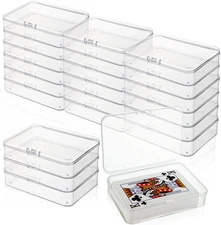48PCS Plastic Playing Card Case, Clear Playing Card Storage Organizer Box Empty 