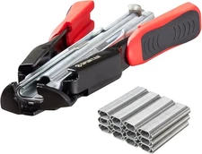 Spurtar Hog Ring Pliers Kit with 1200pcs 0.8'' Auto Feed Rings Black, Red 