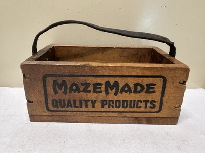 MAZE MADE Diamond Glazing Points Quality Products Storage Caddy w Leather Handle