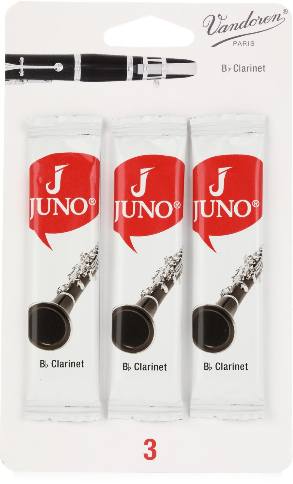 Язычки для кларнета Vandoren JUNO JCR013/3 Bb - 3.0 (3 упаковки) (2 упаковки) в комплекте