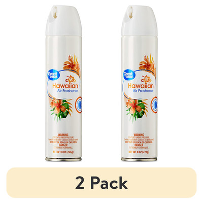 Great Value Aerosol Air Freshener Hawaiian Scent 8 oz Spray 2 Pack New