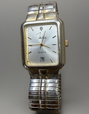   Vintage Men s Jon Wietz Classic Silver Stainless Watch  