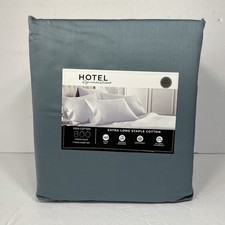 Hotel Signature Sateen 800 TC Split Cal King 7Pc Cotton Bedding Set Citadel Blue