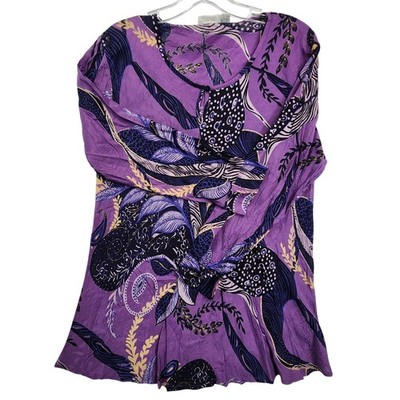 Masai Violet Danita Large Top Bohemian Art To Wear Lagenlook Whimsigoth READ