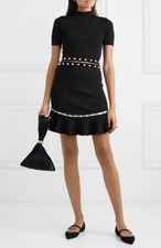 Alice And Olivia New Evelyn Faux Pearl Cut Out Fitted Bodycon Dress Size S