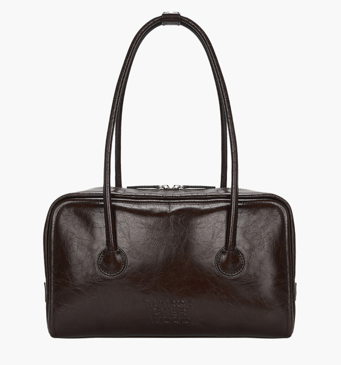 Marge Sherwood Soft Boston Bag Mocha Crinkle Pull-Up Leather