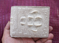 White Genuine Crocodile Leather Skin MEN'S BIFOLD Wallet E40