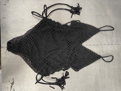 ACACIA Swimwear Black Mesh/Crochet One Piece Bathing Suit Women