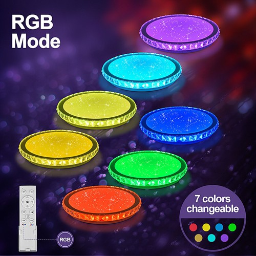 36W LED DECKENLEUCHTE DIMMBAR RGB DECKENLAMPE WOHNZIMMER BADLAMPE FERNBEDIENUNG - Bild 13 von 13