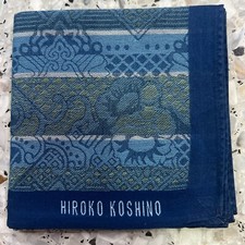 MAN HANKY BLUE GEOMETRICS FLOWER CLASSIC VTG COTTON POCKET ART SQUARE 18   M24