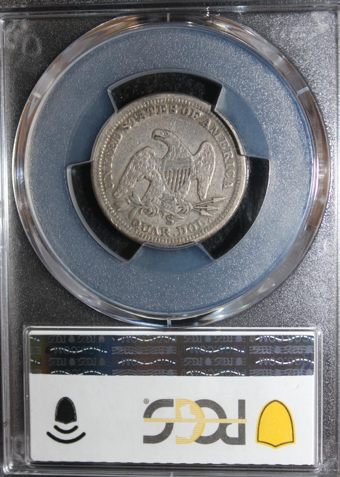 1857-S VF35 Seated Liberty Quarter, PCGS 46571455 - Image 3 of 4