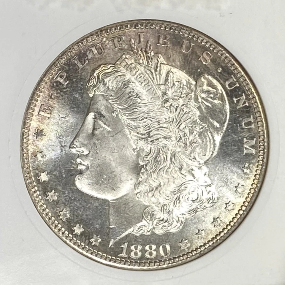 GEM BU 1880-S Morgan Silver Dollar ANACS MS65 PQ! Soap Box Holder SCFX - Image 2 of 3