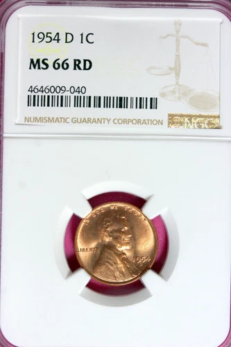 1954 - D NGC MS66RD LINCOLN CENT!!  #B34071