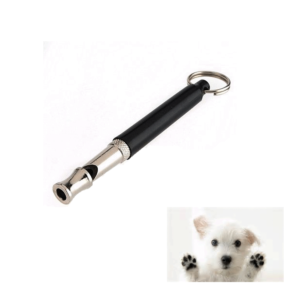 2pc Dog Training WHISTLE UltraSonic Obedience Stop Barking Pet Sound Pitch Black - Picture 5 of 12