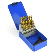 29 PC TITANIUM COATED METAL STEEL DRILL BIT SET INDEX FOR METAL STEEL
