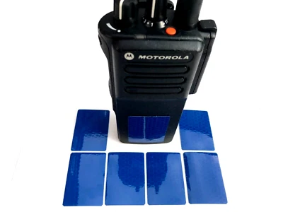 HIGH VIS REFLECTIVE BLUE STICKERS FOR THE MOTOROLA RADIOS GP340 DP3400 DP4400e