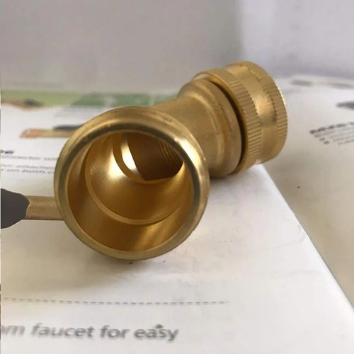 2-Pack Brass Garden Hose Elbow Connector 45 Degree Hose Adapter Hose Fittings - Picture 2 of 5