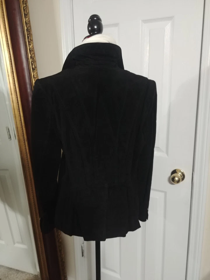 Isaac Mizrahi Live! Chaqueta Moto Gamuza Negra - Nueva sin etiquetas - Talla 14 Foto 2 de 4