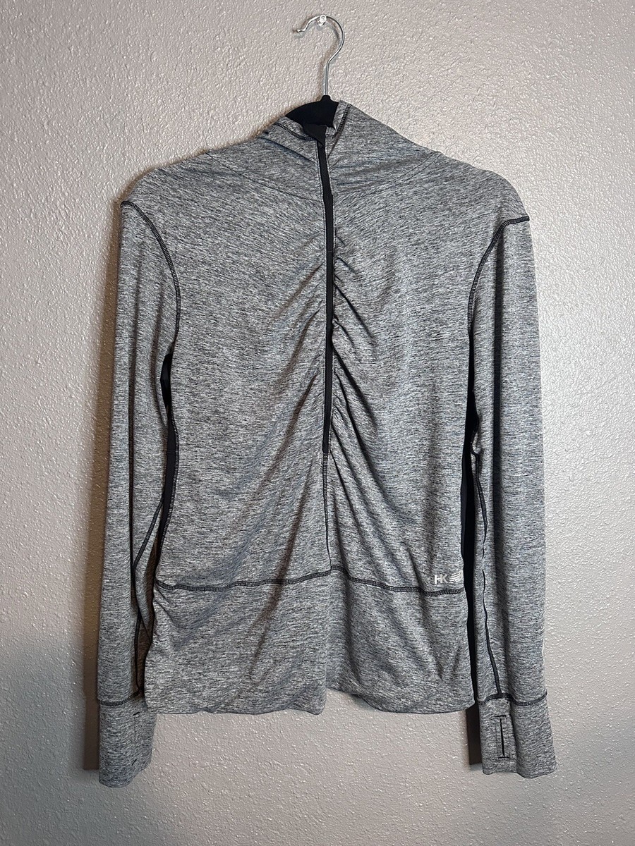 New Balance★FROZEN Woven Stretch Hooded Dress★夏を涼しく NEW BALANCE 3/4 Zip Pullover Gray Black Hooded Shirt Womens