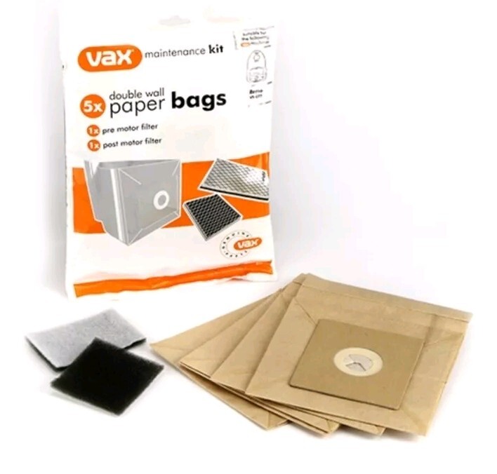 Vax Original VS-077 Remo 10xBags +2xpre Motor Fil,×2 Post Motor Fil1-9-125397-00