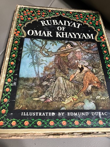 Antique 1937 Rubaiyat of Omar Khayyam Book of Love, Illustrated & Slip Cover box - Picture 8 of 8