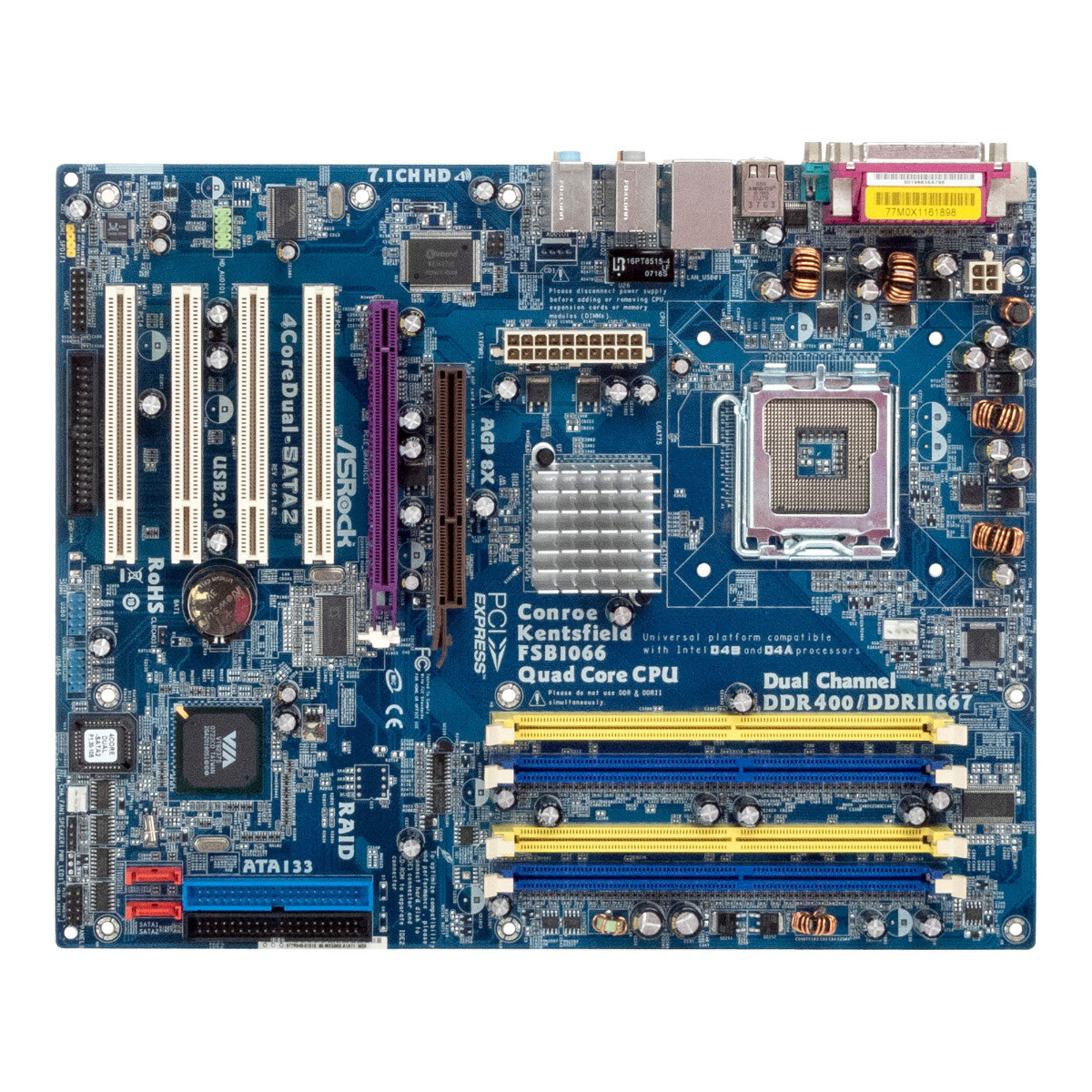 ASRock 4CoreDual-SATA2, LGA775 Socket, Intel Motherboard for