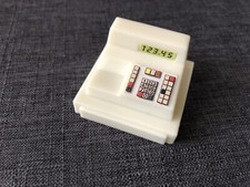 Mattel Barbie Doll Size Cash Register In White Stickers In Tact