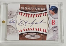 Carl Yastrzemski Upper Deck Sweet Spot Signature 22/25 on baseball swatch/patch 