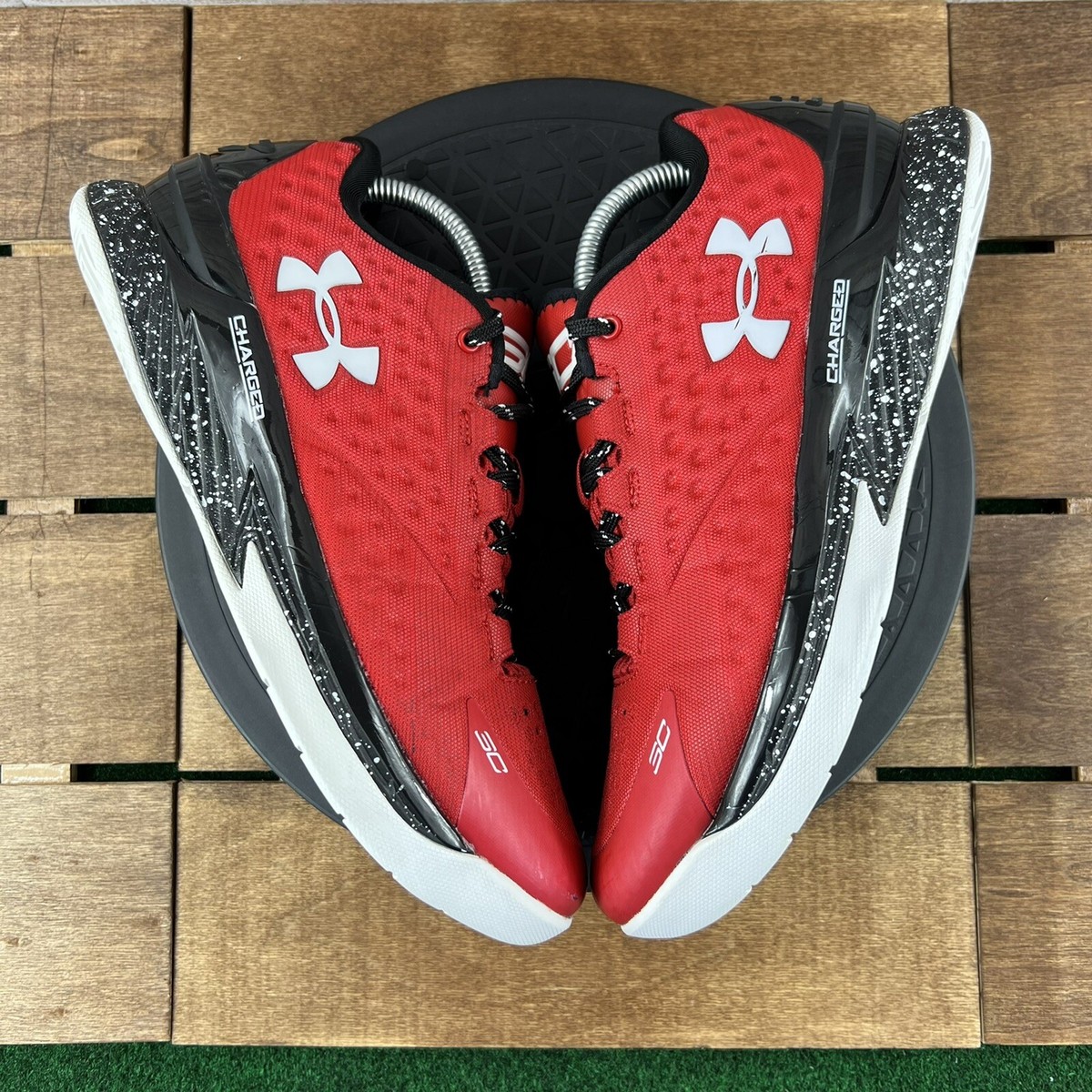🏀Under Armour Curry 1 Low 'Red' Black White 1276195-600 🏀Under Armour Curry 1 Low 'Red' Black White 1276195-600