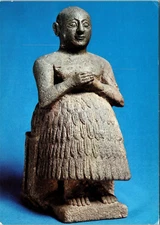 Statue of Scribe Dudu, basalt Sumerian art POSTCARD