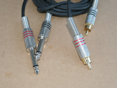 Duo Audio Anschlusskabel - 6,35 mm Klinkenstecker auf Cinch Stecker - 3m