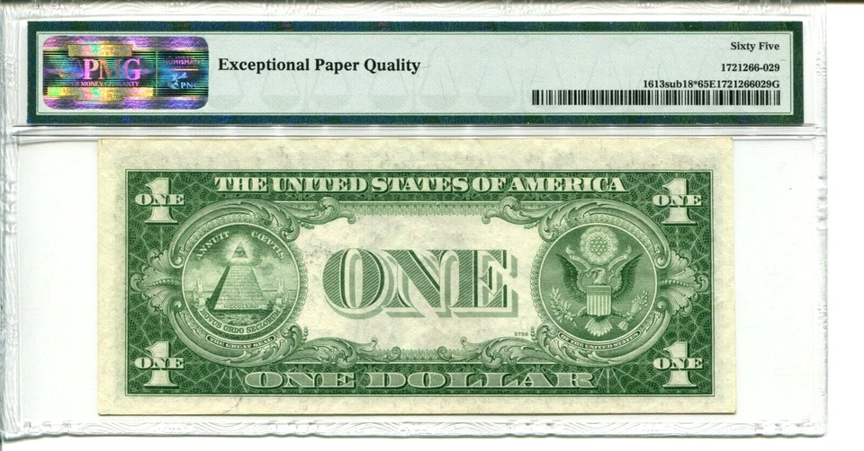 FR 1613* STAR *D BLOCK 1935D $1 Star Silver Certificate PMG 65 EPQ GEM UNC - Image 2 of 2