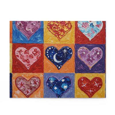 Puzzle - Heart Paint Cute Difficult, Jigsaw Game Gift, Mind Challenge Hobby,