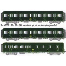 Coffret 3 Voitures voyageurs RAPIDE NORD TORPILLES LS Models Ref 40193