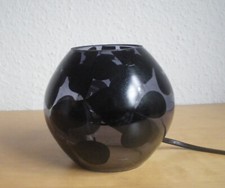 Ikea KNUBBIG Tischlampe Tischleuchte Kugel Glas klein schwarz 11 cm m. Leuchtm.