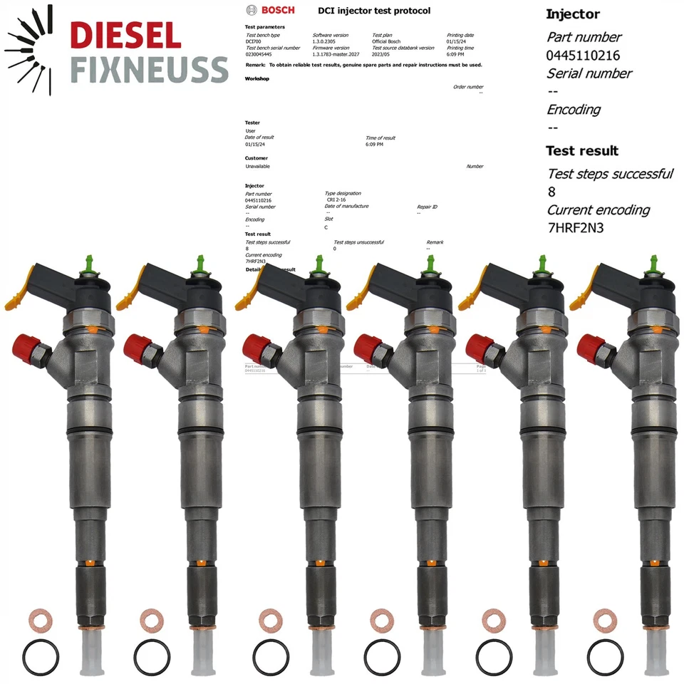 6x injector injector Bosch BMW 0445110216 13537793836 13537794334 - Image 4 of 4