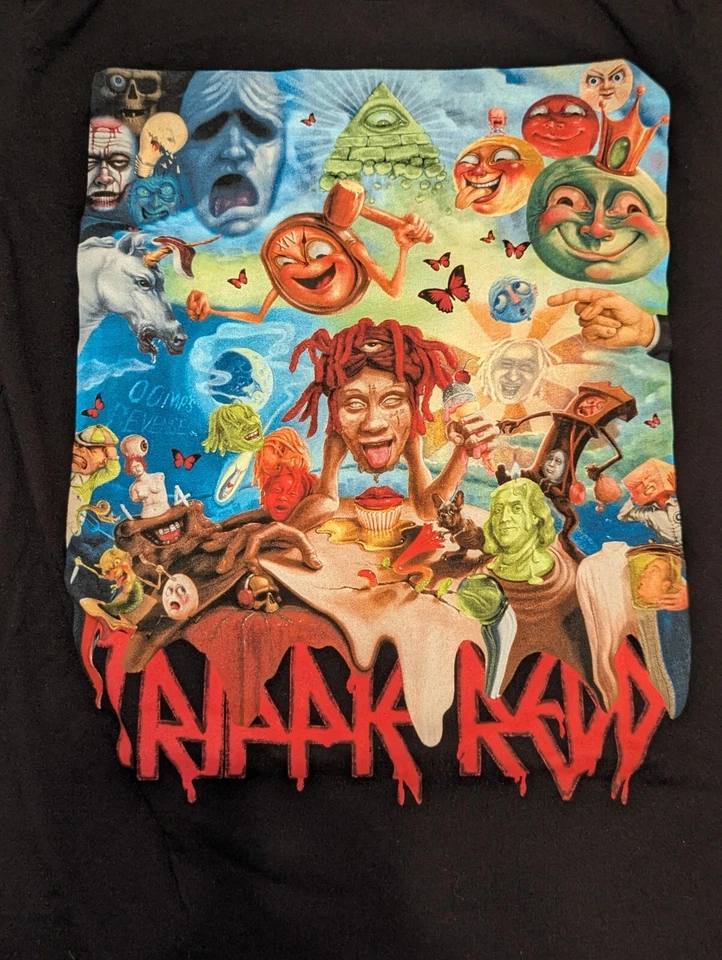 Camiseta Trippie Redd Rap Mediana Negra Manga Corta Wicked Wonderland Abstracta Foto 2 de 4
