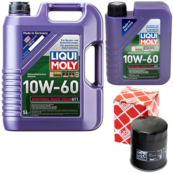 MotoröL Set 10W-60 Liqui Moly 6 Liter + ÖLfilter FüR Nissan Opel Vectra B 1.7 Td-image