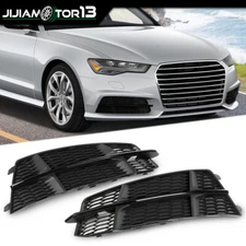 Fit For Pair Front Bumper Fog Light Cover Grille AUDI A6 C7 S-Line 2015-2018