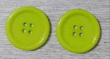 lime green large plastic buttons sewing 4 holes 1 1/8 inch 2pc